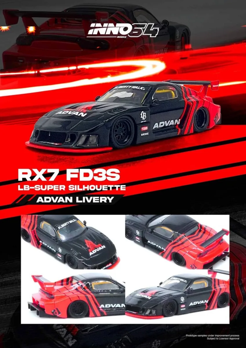 INNO64 INNO 1/64 模型車 LBWK RX-3 Savanna 黃綠色 圖片 8