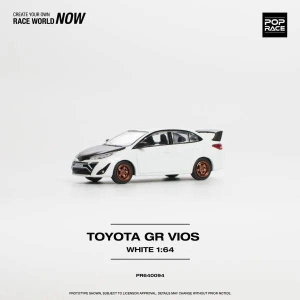 POP RACE POP RACE 1/64 模型車 Toyota GR Vios 白