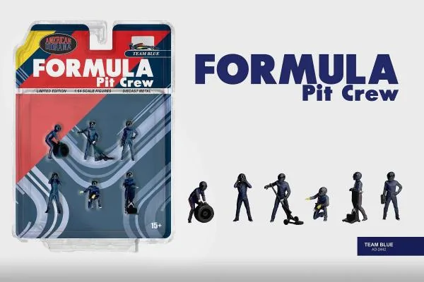 American Diorama American Diorama 1:64 Formula Pit Crew Figures – Team Blue 圖片 6