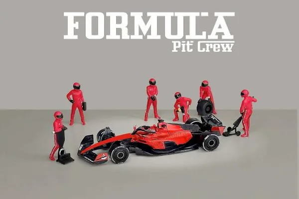 American Diorama American Diorama 1:64 Formula Pit Crew Figures – Team Red 圖片 2