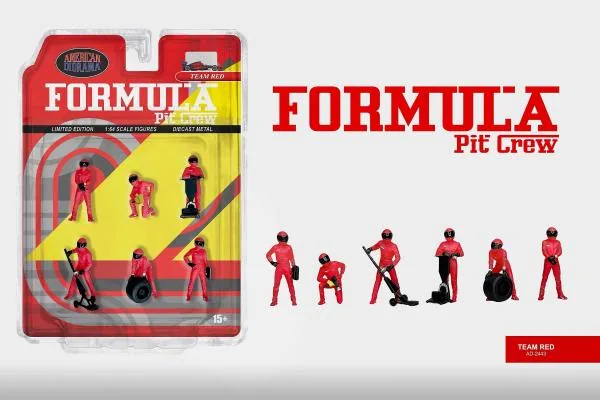 American Diorama American Diorama 1:64 Formula Pit Crew Figures – Team Red 圖片 3