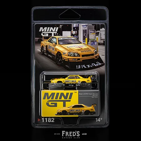 MINI GT MINI GT #1182BL Nissan LB-ER34 Super Silhouette SKYLINE Sport Yellow 吊卡版