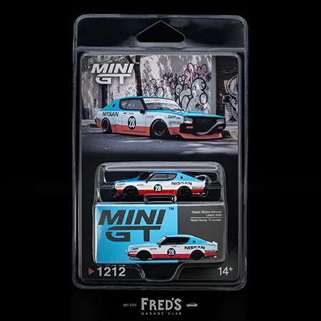 MINI GT MINI GT #1212BL Nissan Skyline Kenmeri Liberty Walk Nissan Racing '75 concept 吊卡版