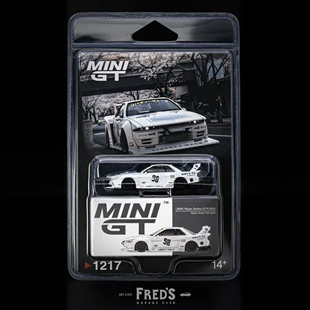 MINI GT MINI GT #1217BL LBWK Nissan Skyline GT-R (R32) Kaido Works TAS 2025 吊卡版