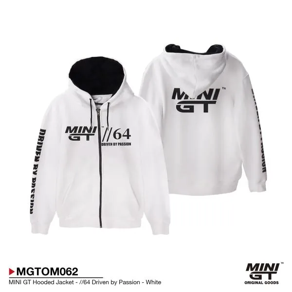MINI GT ( 尺寸 : XL ) MINI GT Hooded Jacket - //64 Driven by Passion - White