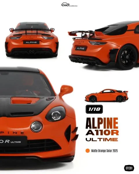 OttO mobile OttO mobile OT1391 1/18 ALPINE A110R ULTIME MATTE ORANGE SOLAR 2025 圖片 3