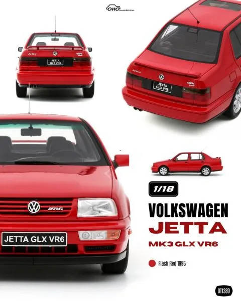 OttO mobile OttO mobile OT1389 1/18 VOLKSWAGEN JETTA MK3 GLX VR6 FLASH RED 1996