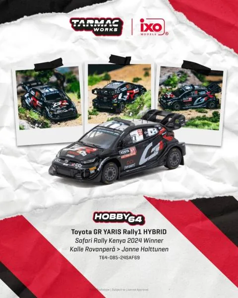 Tarmac Works TARMAC WORKS HOBBY64 Toyota GR YARIS Rally1 HYBRID Safari Rally Kenya 2024 Winner 圖片 3
