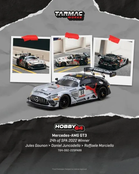 Tarmac Works TARMAC WORKS HOBBY64 Mercedes-AMG GT3 24h of SPA 2022 Winner