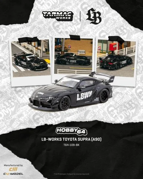 Tarmac Works TARMAC WORKS HOBBY64 LB-WORKS TOYOTA SUPRA (A90) Black 圖片 3